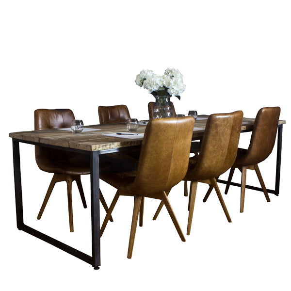 Oldman Raw Steel Industrial Reclaimed Wood Table