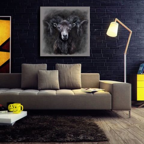 Dark Ram Canvas Wall Art painting living room