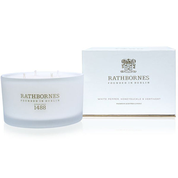 Rathbornes White Pepper and Honeysuckle Luxury Candle