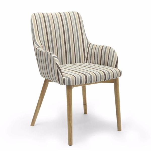 RetroSit Duck Egg Blue Stripe Sidcup Dining Chair