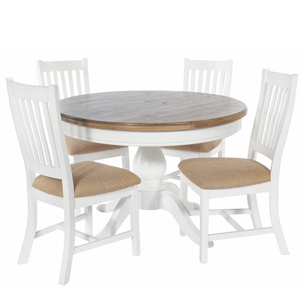 Savannah Reclaimed Wood Round Dining Table and Chairs