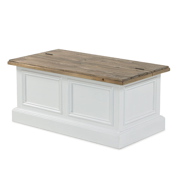Savannah Reclaimed Wood White Blanket Box