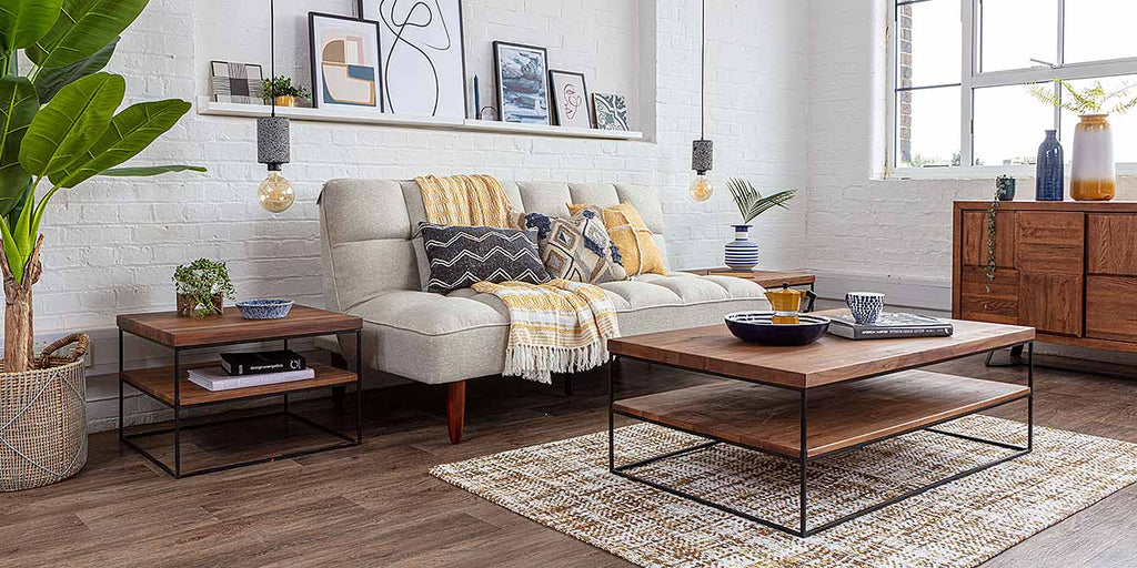 Selma Sofa Bed with Mitcham Oak Coffee Table