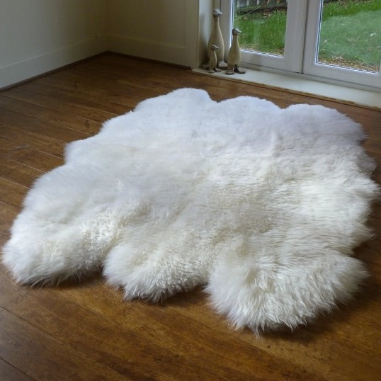Octo White Natural Sheepskin Rug