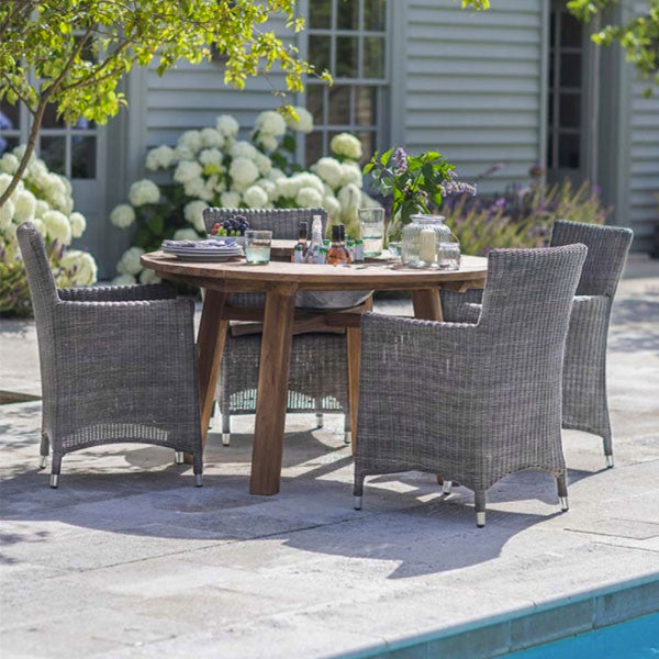 Round St Mawes Garden Table in Reclaimed Teak Outdoor