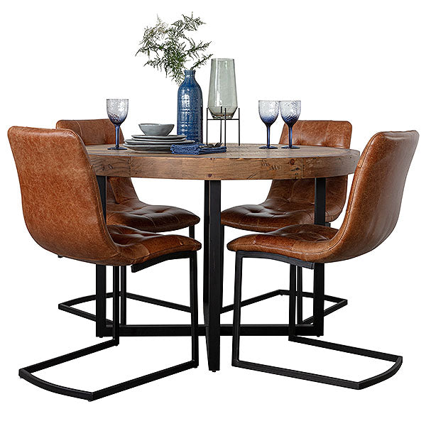 Standford Round Reclaimed Wood Dining Table