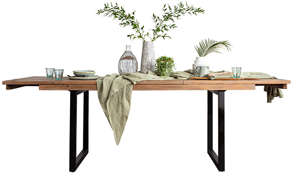 Standford Industrial Reclaimed Wood Extending Dining Table