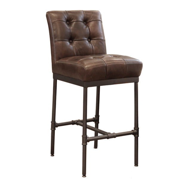 Union Button Back Bar Stool