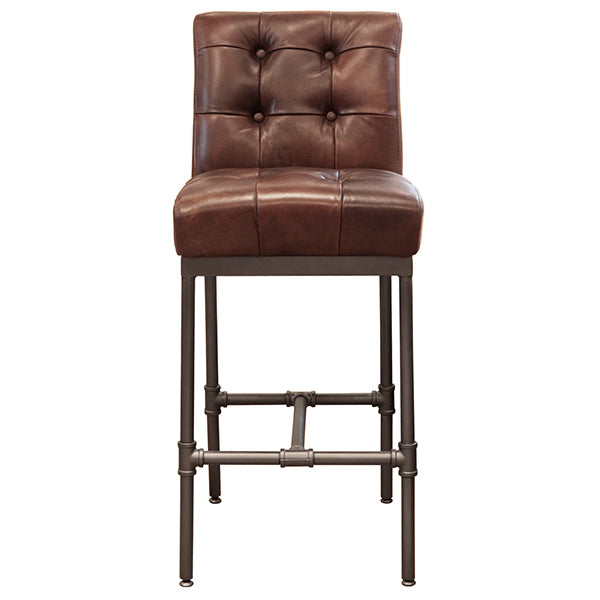 Union Button Back Bar Stool