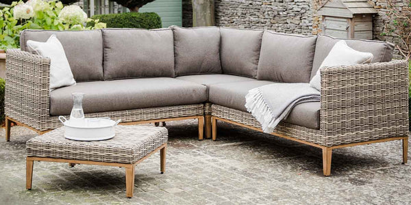 Walderton Rattan Garden Corner Sofa Set with Coffee Table
