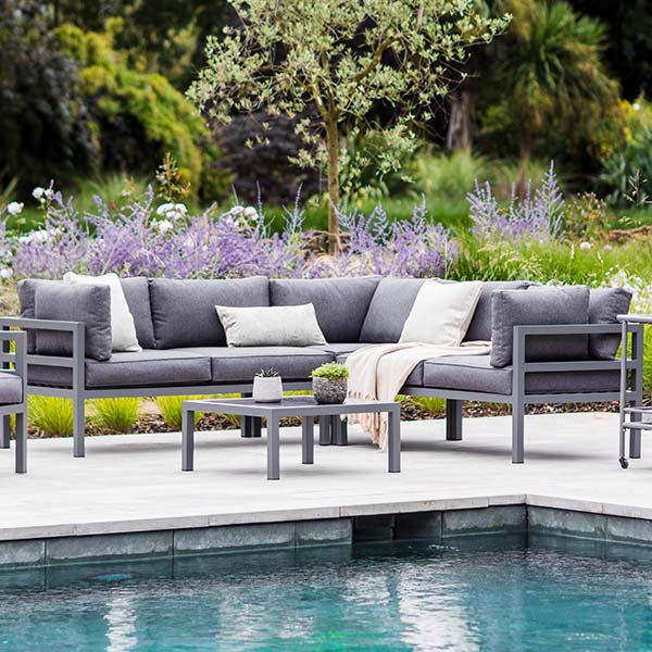 West Strand Grey Corner Sofa Set