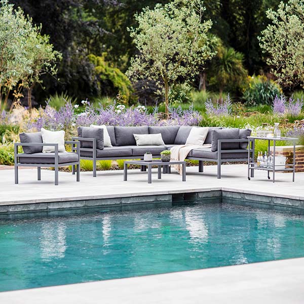 West Strand Grey Corner Sofa Set with Coffee Table