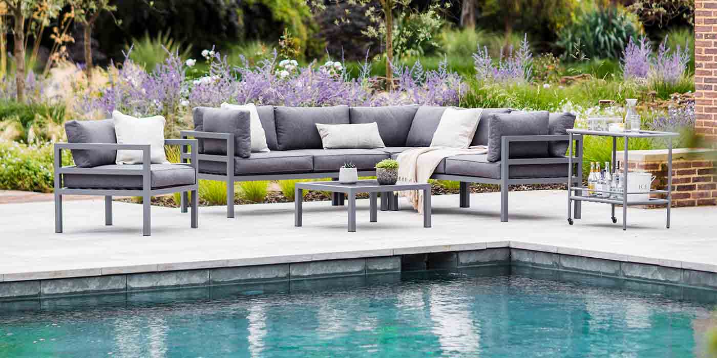 West Strand Grey Corner Sofa Set