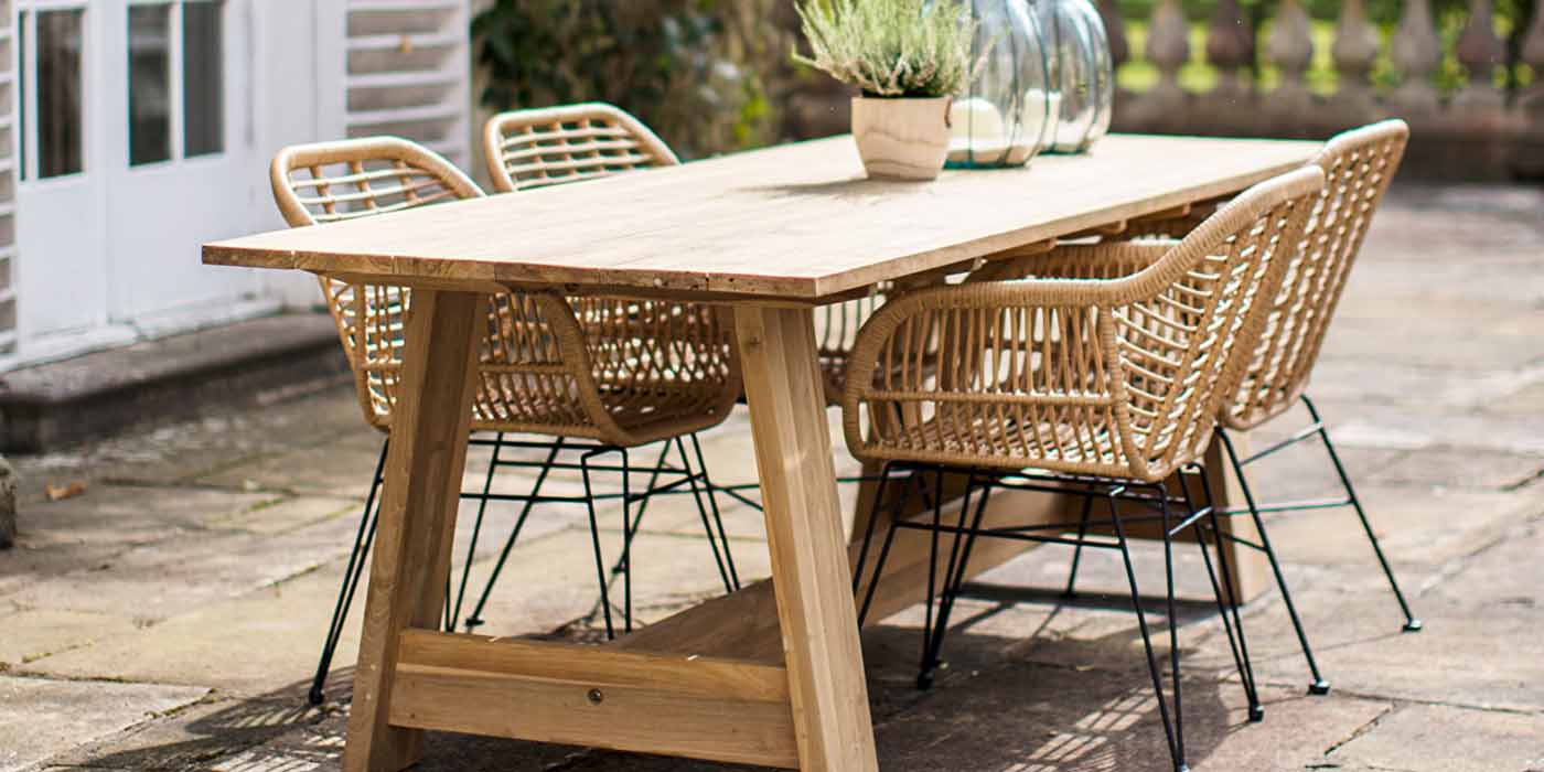 Whitcombe Teak Garden Trestle Table