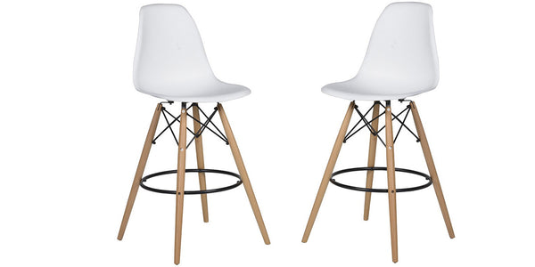 Pair of White Seat Bar Chair