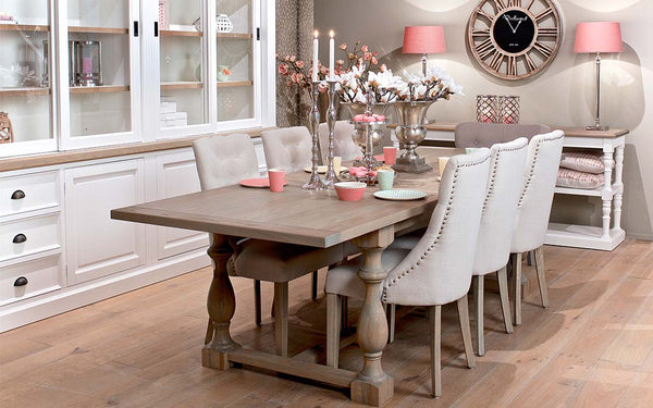 Windsor Oak Farmhouse Extending Dining Table extended