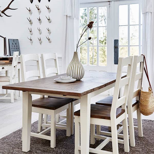 Dorset reclaimed wood trestle dining table