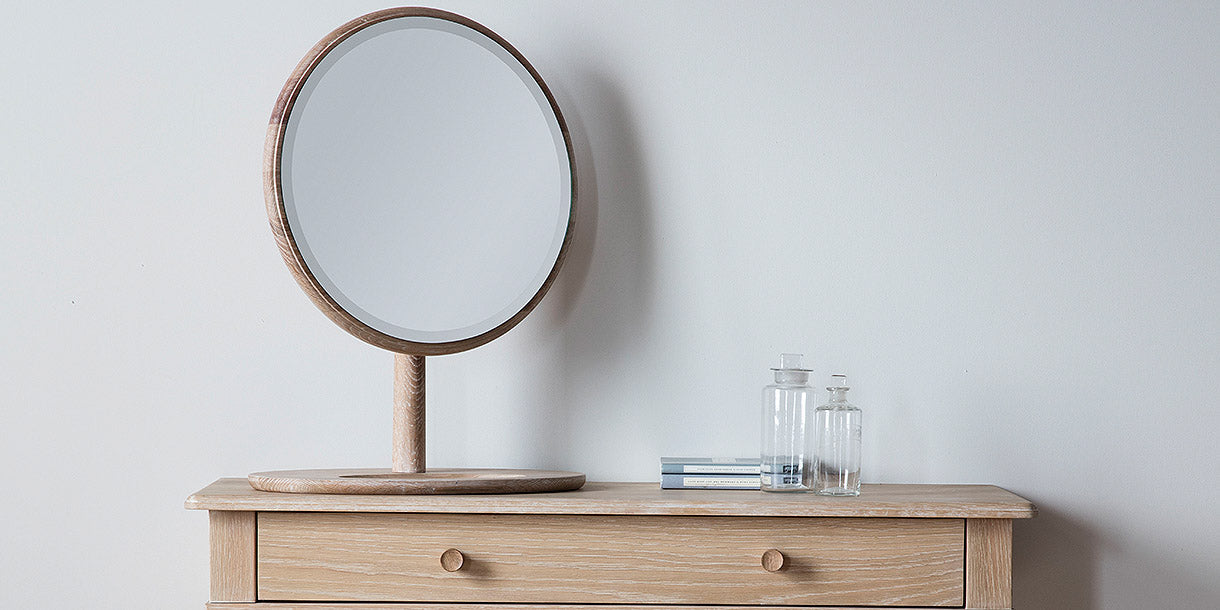 Wycombe Oak Round Dressing Table Mirror