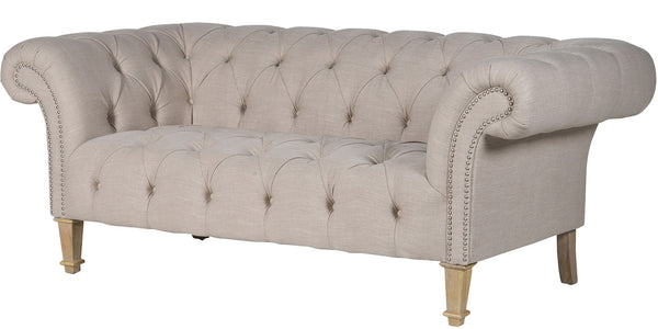 York Cream Buttoned Sofa