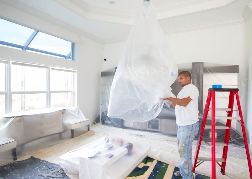 room being prepared to be painted