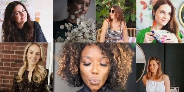 Collage of profile photos of different women