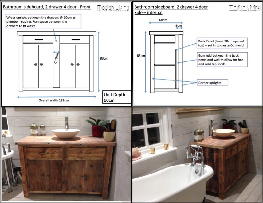 bespoke reclaimed wood sideboard