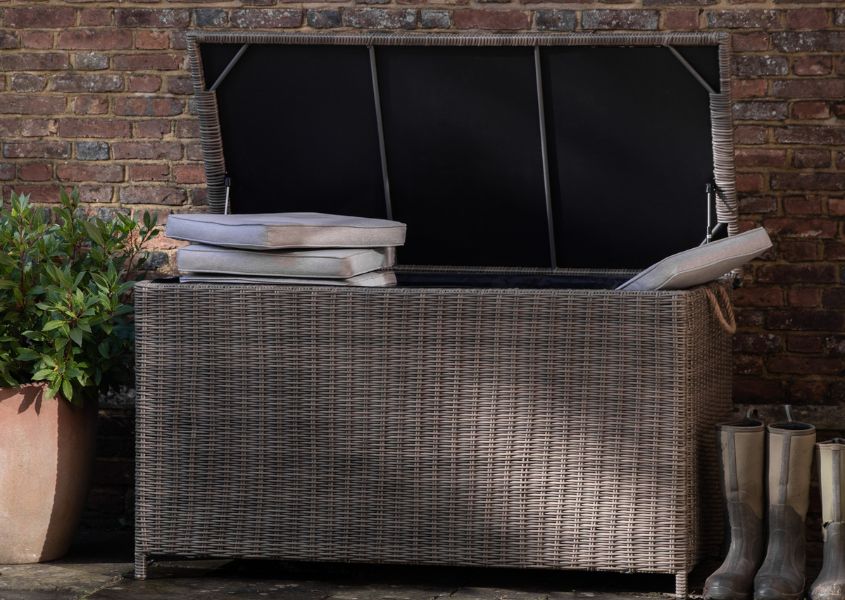 faux rattan outdoor storage box