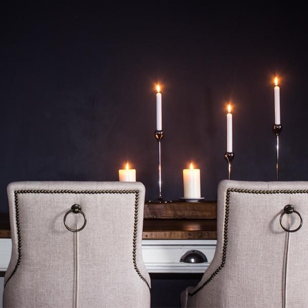 Florence Cream Fabric Dining Chairs at Provence Dining Table