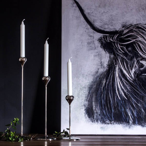 Nickel Pod Candle Holders