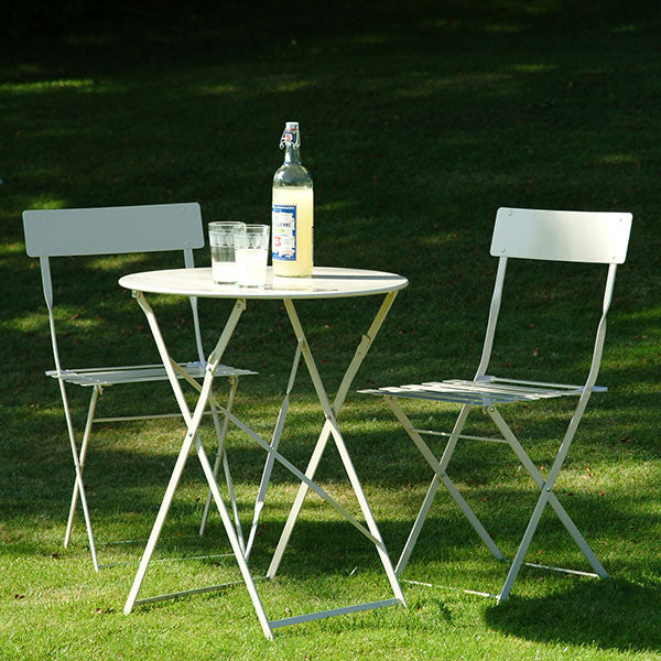 Small Round Table and 2 Chairs Bistro Set in Clay