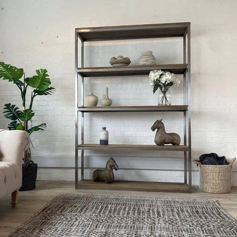 Colette Reclaimed Wood Metal Open Display Unit