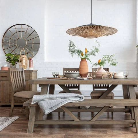 reclaimed wood trestle table