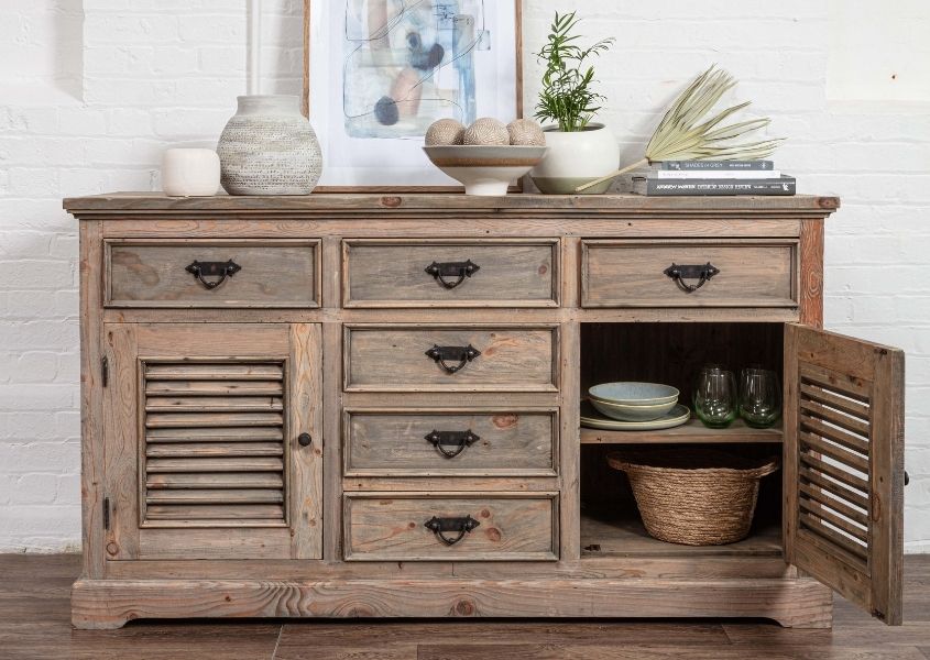 large sideboard in reclaimed wood