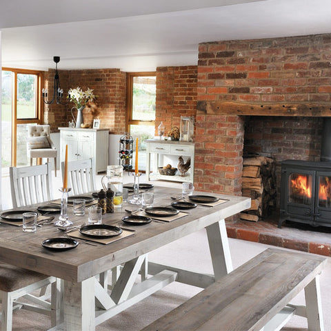 Dorset Purbeck Reclaimed Wood Extendable Trestle Table