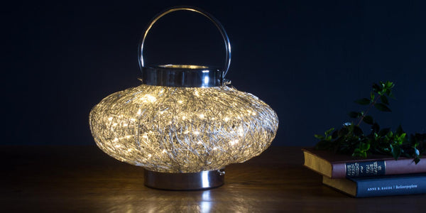 Contemporary Table Lamp Wire Weave Fairy Light