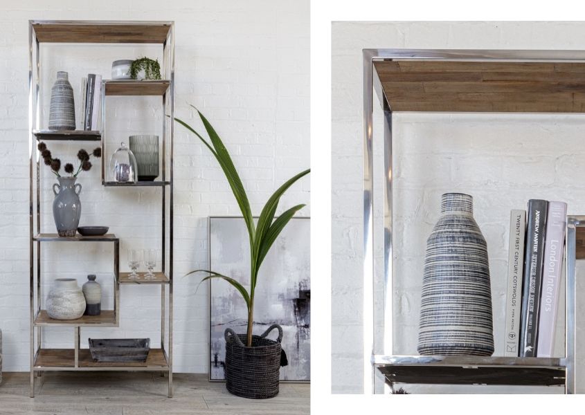 industrial reclaimed wood bookcase