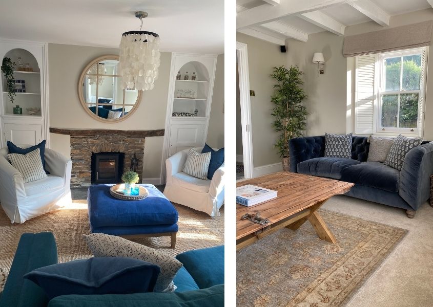 Living room of Leat House in Cornwall