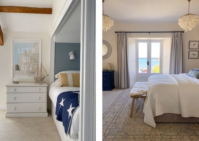 Bedrooms at Leat House in Cornwall