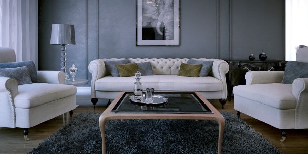 white chesterfield sofa and white armchairs for how to get the wow factor blog