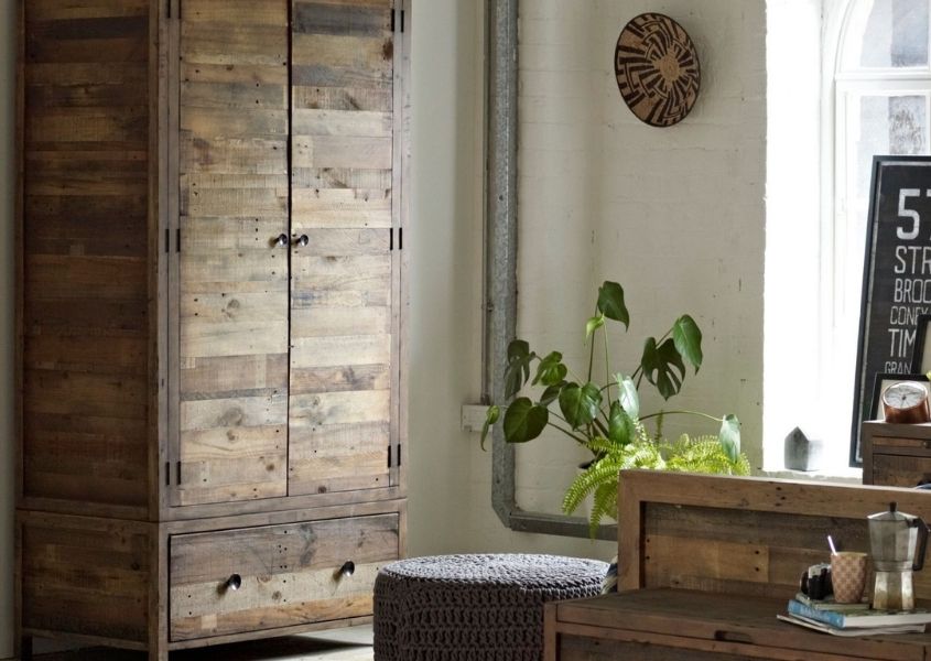 reclaimed wooden wardrobe