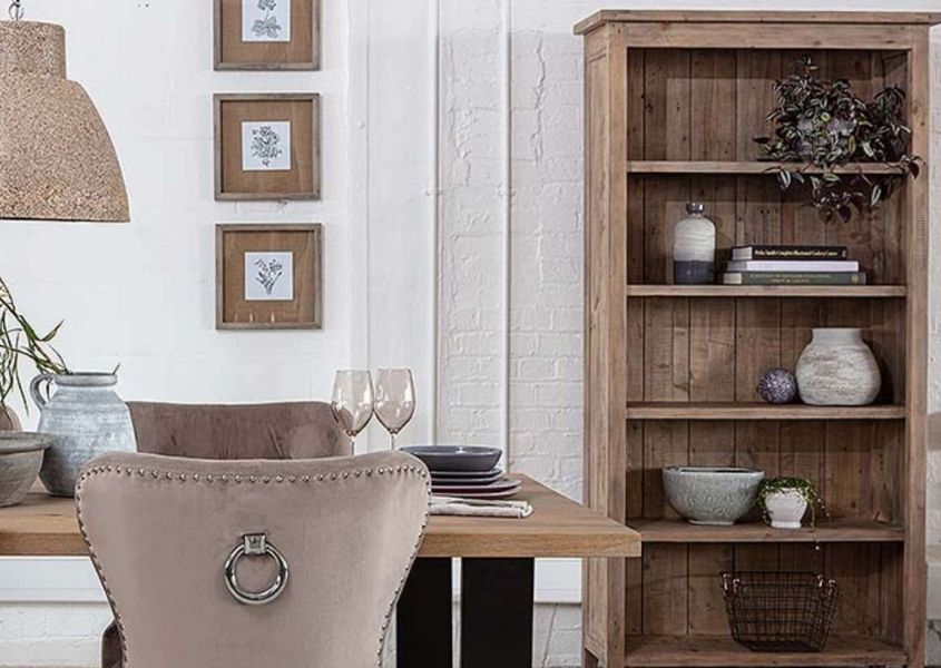 Reclaimed wood bookcase for How to Style a Bookcase blog