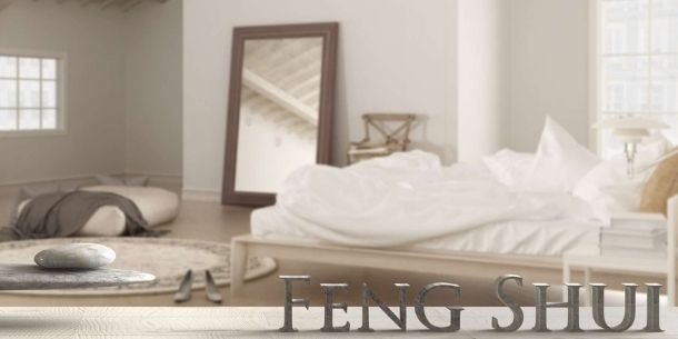 Modern bedroom with white bed