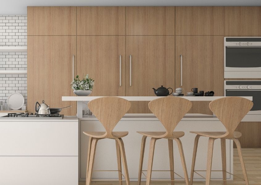 natural wooden kitchen units