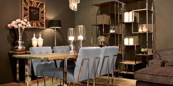 Maddox Reclaimed Elm Dining Table with Dining Chairs