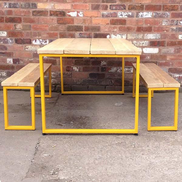 Oldman Slim Industrial Reclaimed Wood Garden Dining Set