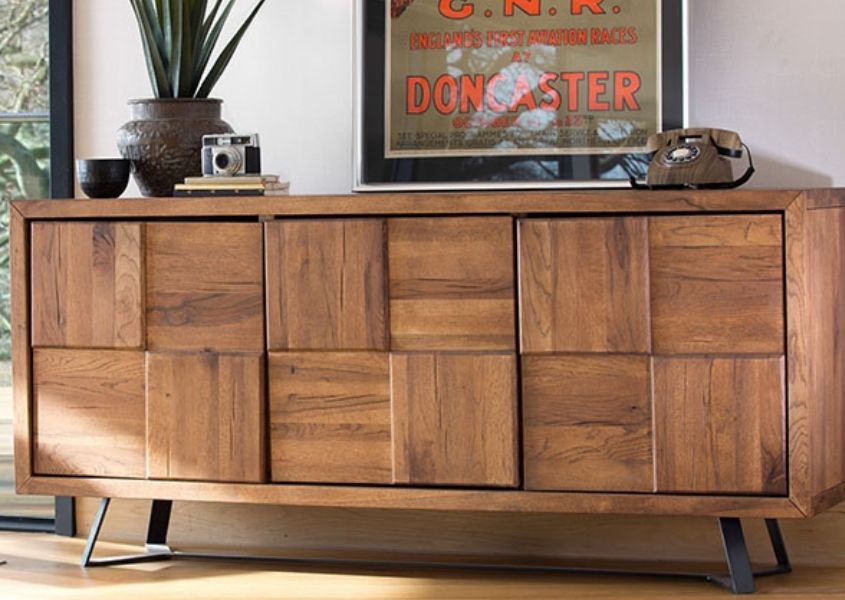 mid century wooden sideboard
