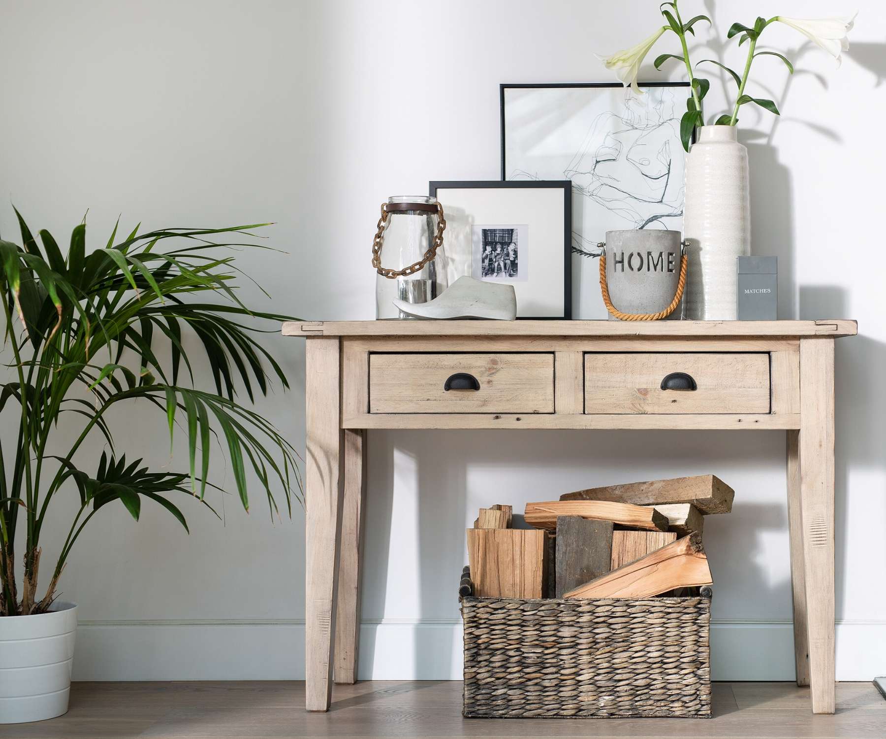 reclaimed wood console table