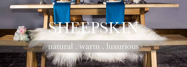 Sheepskin Rug on Allegro Dining Bench