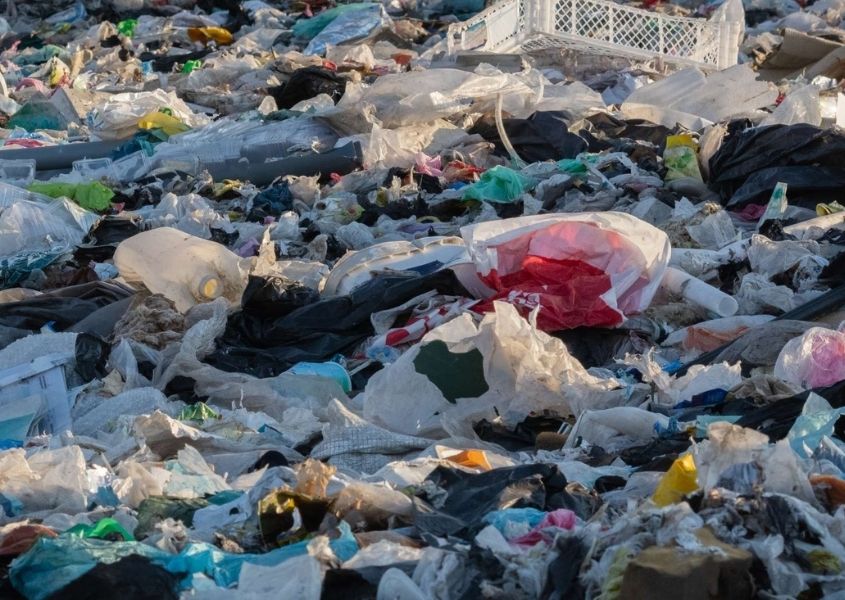 pile of plastic and plastic carrier bags
