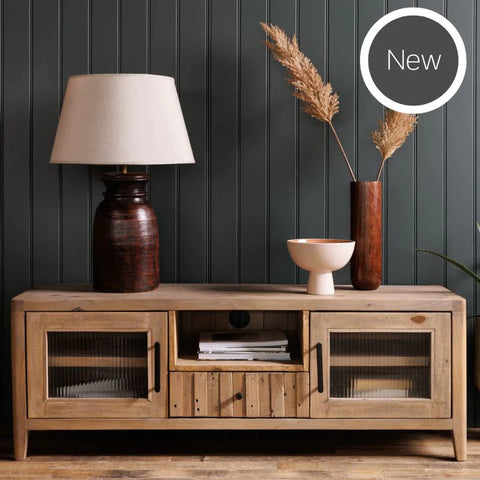 Reclaimed wooden tv unit